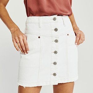 Abercrombie and Fitch White Denim Mini Skirt